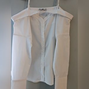 Mango spaghetti strap off shoulder  white shirt size M us 6